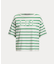 ストライプド ビーデッドロゴ コットン ジャージー Tシャツ