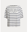 ストライプド ビーデッドロゴ コットン ジャージー Tシャツ