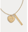 ゴールドプレーテッド ハート & ロゴ チャーム ネックレス