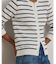 ストライプド コットン カーディガン