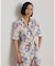 フローラル タイフロント リネン シャツドレス