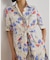 フローラル タイフロント リネン シャツドレス