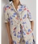 フローラル タイフロント リネン シャツドレス