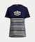 ストライプド エンブロイダリーロゴ ジャージー Tシャツ