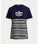 ストライプド エンブロイダリーロゴ ジャージー Tシャツ