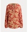 フローラル フリルトリム ジョーゼット ブラウス