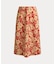 フローラル クレープ ミディ スカート