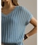 コットンブレンド メッシュ ショートスリーブ セーター