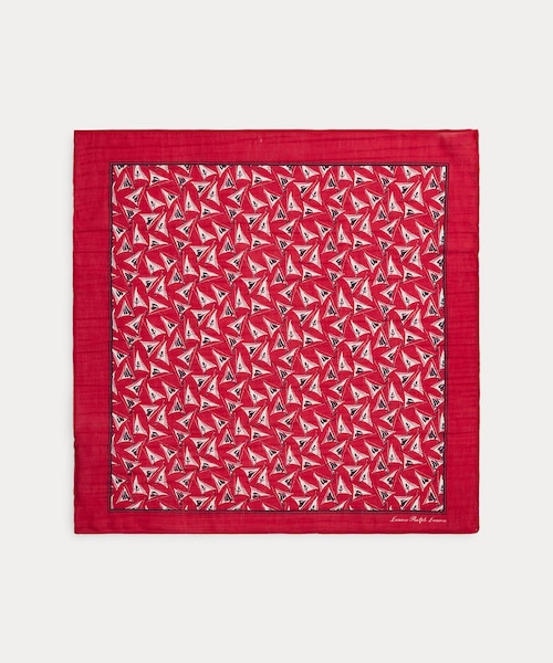 perverze スクエアパターンスカーフ　赤 スクエア スカーフ／square scarf（生地の可能性／kijinokanosei