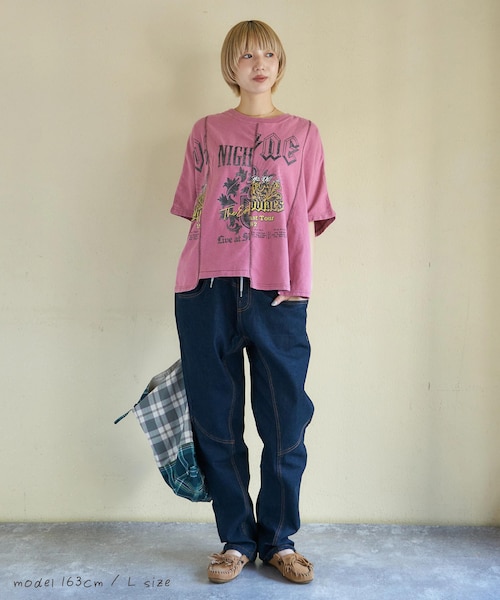 再入荷】WEB限定 ウエストリブ デニム サルエルパンツ｜キューブ