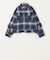微起毛 チェック柄 フリンジ ジャケット
