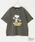 PEANUTS ( ピーナッツ ) スヌーピー OE天竺 パウダー加工 プリント Tシャツ