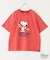 PEANUTS ( ピーナッツ ) スヌーピー OE天竺 パウダー加工 プリント Tシャツ