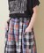 先染め チェック 切替 ギャザースカート