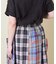 先染め チェック 切替 ギャザースカート