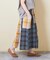先染め チェック 切替 ギャザースカート