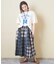 先染め チェック 切替 ギャザースカート