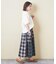 先染め チェック 切替 ギャザースカート