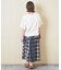 先染め チェック 切替 ギャザースカート