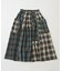 先染め チェック 切替 ギャザースカート