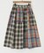 先染め チェック 切替 ギャザースカート