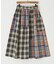 先染め チェック 切替 ギャザースカート
