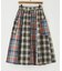 先染め チェック 切替 ギャザースカート