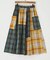 先染め チェック 切替 ギャザースカート