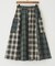 先染め チェック 切替 ギャザースカート