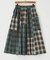 先染め チェック 切替 ギャザースカート