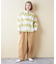 綿バンブー タイダイ ボーダー ノーカラー シャツ