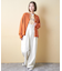 21/-OE天竺 カットソー パウダー加工 ヘンリーネック カーディガン