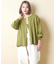 21/-OE天竺 カットソー パウダー加工 ヘンリーネック カーディガン