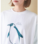 21/-OE天竺 ハードウォッシュ ペンギン プリント Tシャツ