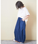 4.5オンス デニム 切替 タック イージー ワイドパンツ