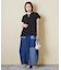 4.5オンス デニム 切替 タック イージー ワイドパンツ