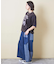 4.5オンス デニム 切替 タック イージー ワイドパンツ