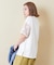 32/-OE天竺 花柄 メッシュ 袖切替 グラフィック Tシャツ