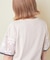 32/-OE天竺 花柄 メッシュ 袖切替 グラフィック Tシャツ