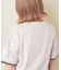32/-OE天竺 花柄 メッシュ 袖切替 グラフィック Tシャツ