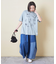 32/-スラブ天竺 マリン 刺繍 Tシャツ