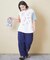 32/-スラブ天竺 マリン 刺繍 Tシャツ