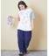32/-スラブ天竺 マリン 刺繍 Tシャツ