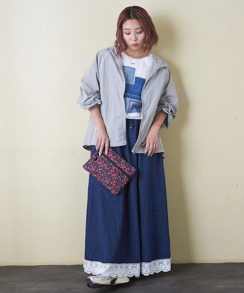 【Courreges】マルチ フレックス デニム ミディスカート デニム 裾レース スカート|キューブシュガーの通販|&mall
