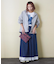 デニム 裾レース スカート