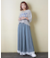 デニム 裾レース スカート
