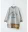 チェック × カットソー シャツ ドッキング プルオーバー