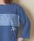 インディゴ 天竺 布帛 切替 7分袖 Tシャツ