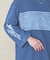 インディゴ 天竺 布帛 切替 7分袖 Tシャツ