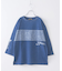 インディゴ 天竺 布帛 切替 7分袖 Tシャツ